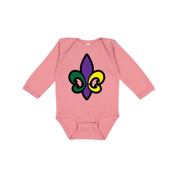 Inktastic Fleur De Lis Mardi Gras Holiday Boys or Girls Long Sleeve Baby Bodysuit