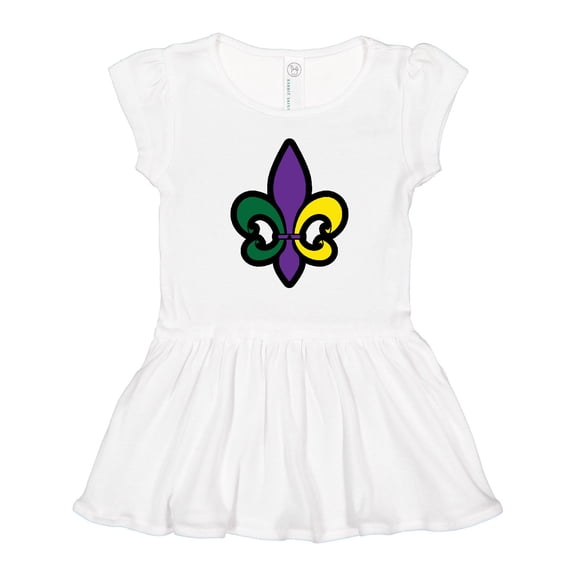 Inktastic Fleur De Lis Mardi Gras Holiday Girls Toddler Dress