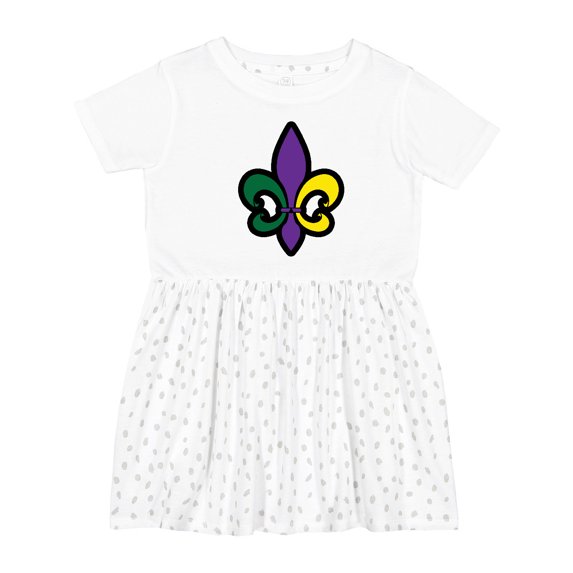 Inktastic Fleur De Lis Mardi Gras Holiday Girls Toddler Dress