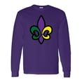 thumbnail image 1 of Inktastic Fleur De Lis Mardi Gras Holiday Long Sleeve T-Shirt, 1 of 5