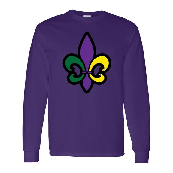 Inktastic Fleur De Lis Mardi Gras Holiday Long Sleeve T-Shirt