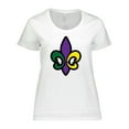 thumbnail image 1 of Inktastic Fleur De Lis Mardi Gras Holiday Women's Plus Size T-Shirt, 1 of 5