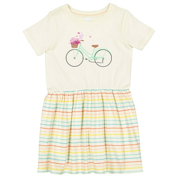 Inktastic Floral Bike Girls Toddler Dress