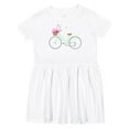 thumbnail image 1 of Inktastic Floral Bike Girls Toddler Dress, 1 of 5