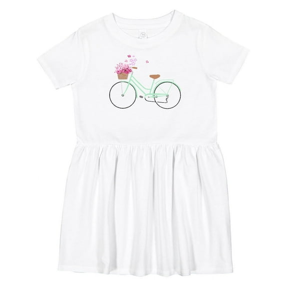 Inktastic Floral Bike Girls Toddler Dress
