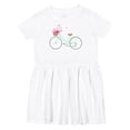 thumbnail image 1 of Inktastic Floral Bike Girls Toddler Dress, 1 of 5