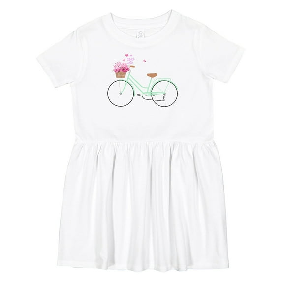 Inktastic Floral Bike Girls Toddler Dress