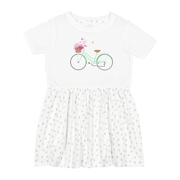 Inktastic Floral Bike Girls Toddler Dress