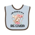 thumbnail image 1 of Inktastic Floral Deer Fawn I Am Going to Be a Big Cousin Boys or Girls Baby Bib, 1 of 4