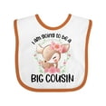 thumbnail image 1 of Inktastic Floral Deer Fawn I Am Going to Be a Big Cousin Boys or Girls Baby Bib, 1 of 4