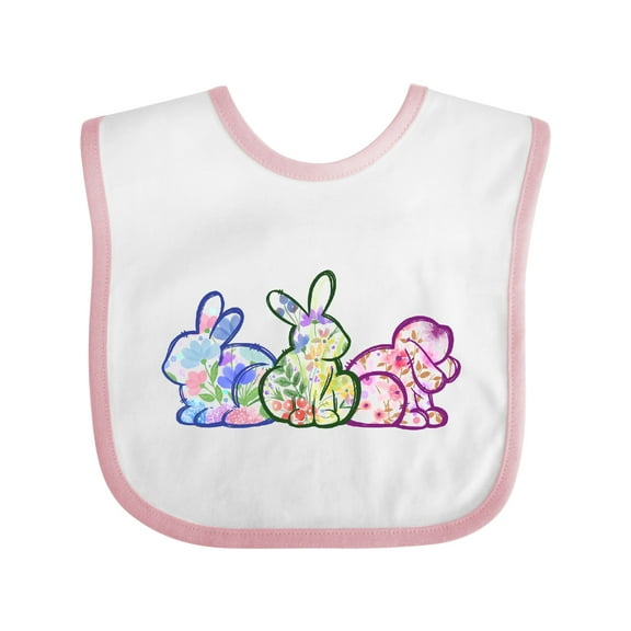 Inktastic Floral Easter Bunnies Boys or Girls Baby Bib