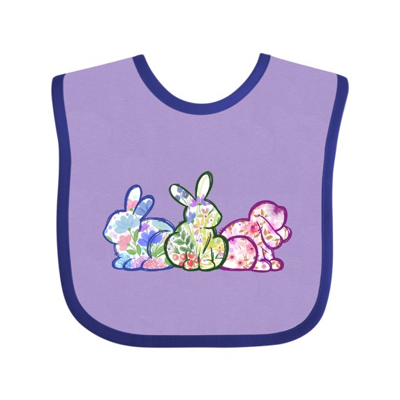 Inktastic Floral Easter Bunnies Boys or Girls Baby Bib