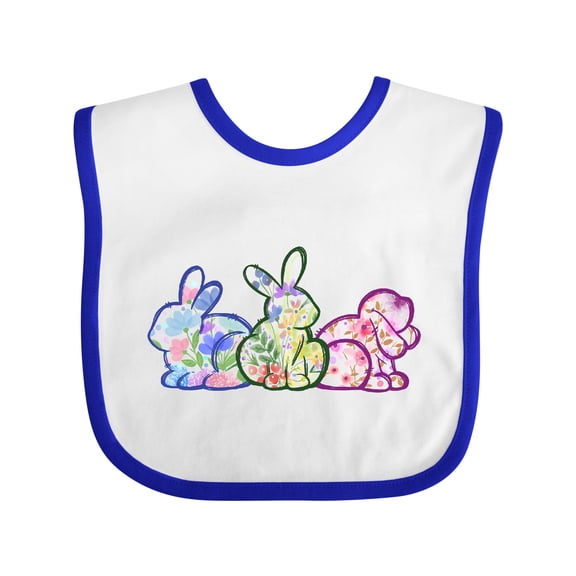 Inktastic Floral Easter Bunnies Boys or Girls Baby Bib