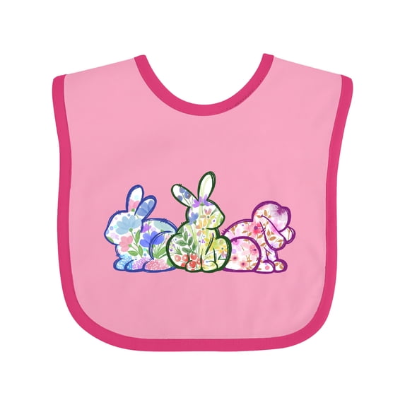 Inktastic Floral Easter Bunnies Boys or Girls Baby Bib