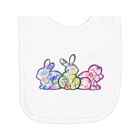Inktastic Floral Easter Bunnies Newborn Bib