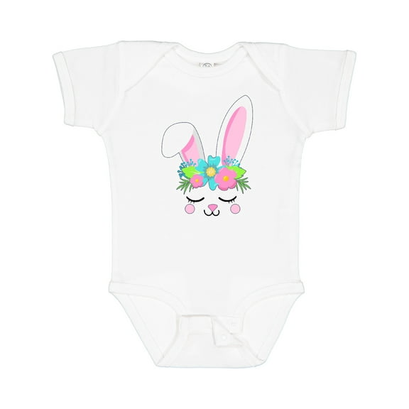 Inktastic Floral Easter Bunny Face Boys or Girls Baby Bodysuit