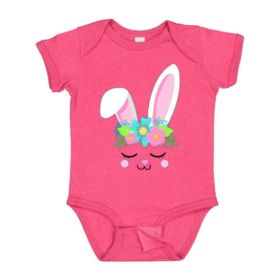 Inktastic Floral Easter Bunny Face Boys or Girls Baby Bodysuit