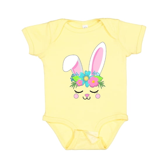Inktastic Floral Easter Bunny Face Boys or Girls Baby Bodysuit