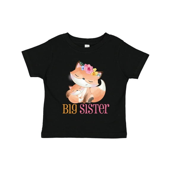 Inktastic Floral Fox Big Sister Girls Toddler T-Shirt