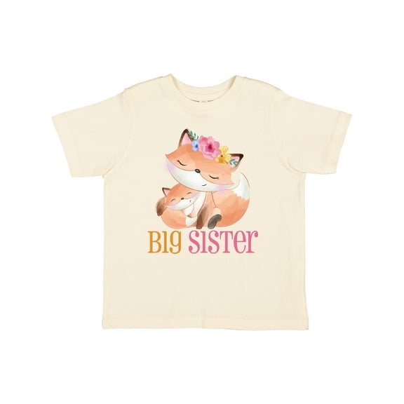 Inktastic Floral Fox Big Sister Girls Toddler T-Shirt