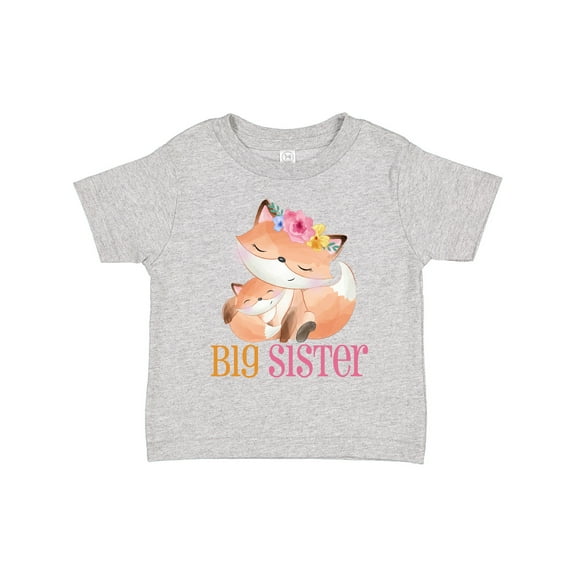 Inktastic Floral Fox Big Sister Girls Toddler T-Shirt