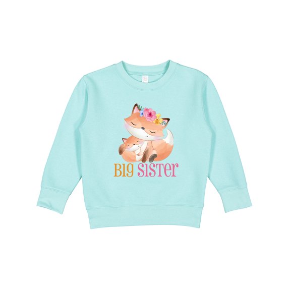 Inktastic Floral Fox Big Sister Toddler Sweatshirt