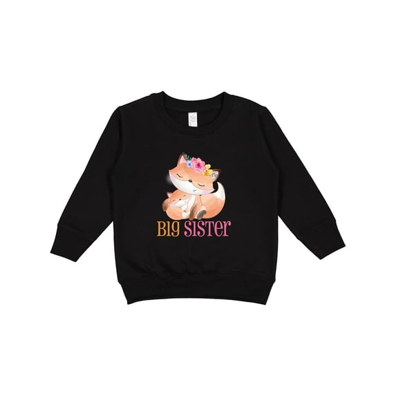 Inktastic Floral Fox Big Sister Toddler Sweatshirt