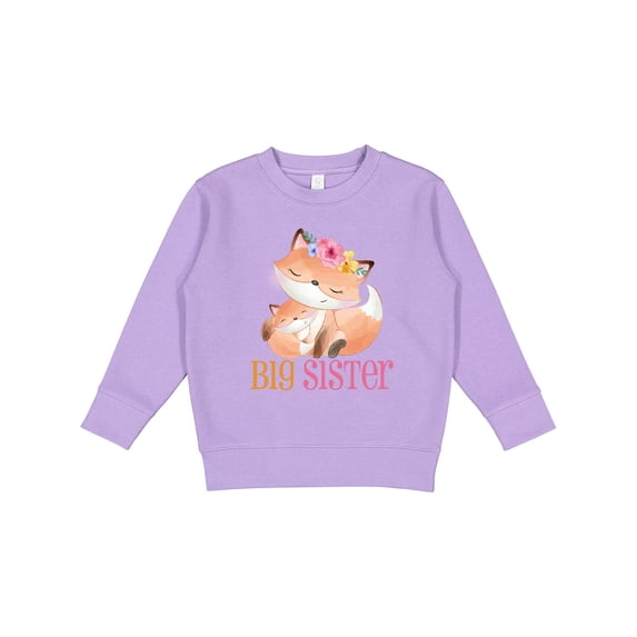 Inktastic Floral Fox Big Sister Toddler Sweatshirt