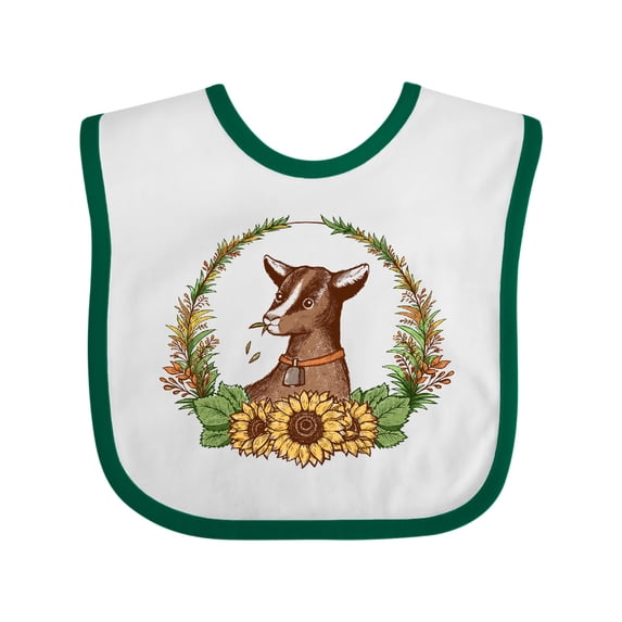 Inktastic Floral Goat Wreath Boys or Girls Baby Bib