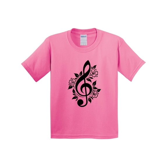 Inktastic Floral Music Note Youth T-Shirt