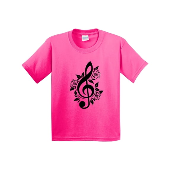 Inktastic Floral Music Note Youth T-Shirt