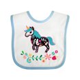 thumbnail image 1 of Inktastic Floral Skull Unicorn Sugar Style Dia De Los Muertos Girls Baby Bib, 1 of 4