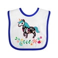 thumbnail image 1 of Inktastic Floral Skull Unicorn Sugar Style Dia De Los Muertos Girls Baby Bib, 1 of 4