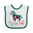 thumbnail image 1 of Inktastic Floral Skull Unicorn Sugar Style Dia De Los Muertos Girls Baby Bib, 1 of 4