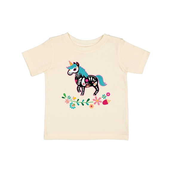 Inktastic Floral Skull Unicorn Sugar Style Dia De Los Muertos Girls Baby T-Shirt