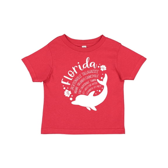 Inktastic Florida Cities with Dolphin Boys or Girls Toddler T-Shirt