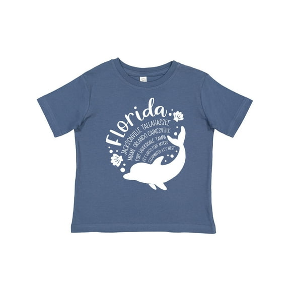 Inktastic Florida Cities with Dolphin Boys or Girls Toddler T-Shirt