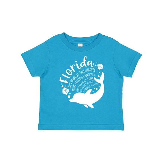 Inktastic Florida Cities with Dolphin Boys or Girls Toddler T-Shirt