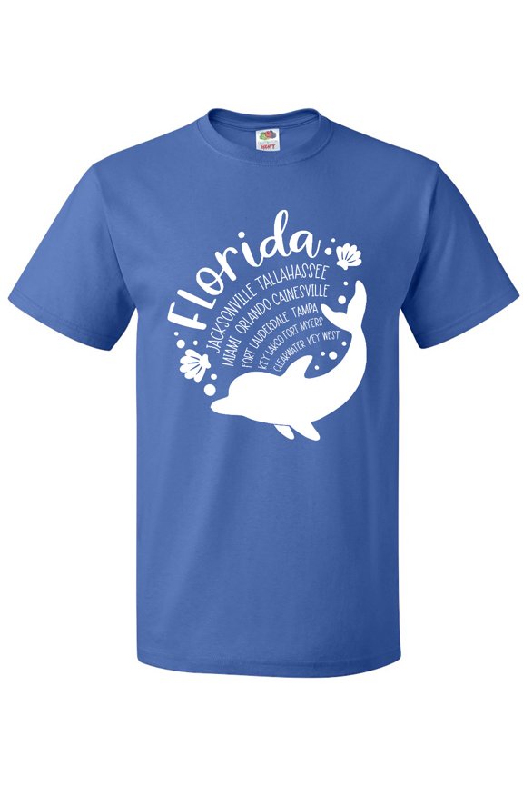 Florida Cities with Dolphin T-Shirt