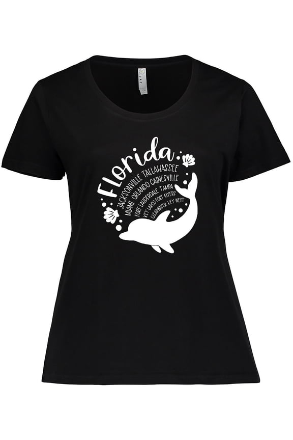 Florida Cities with Dolphin Women's Plus Size T-Shirt