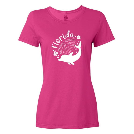 Inktastic Florida Cities with Dolphin Women's T-Shirt