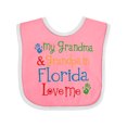thumbnail image 1 of Inktastic Florida Grandma Grandpa Loves Me Boys or Girls Baby Bib, 1 of 4