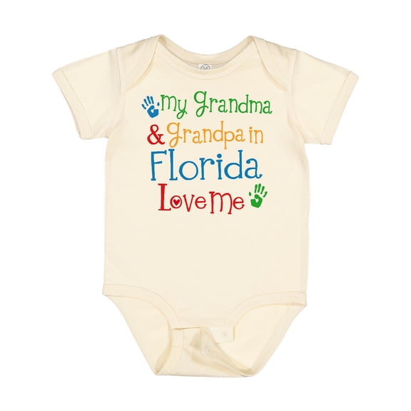 Inktastic Florida Grandma Grandpa Loves Me Boys or Girls Baby Bodysuit