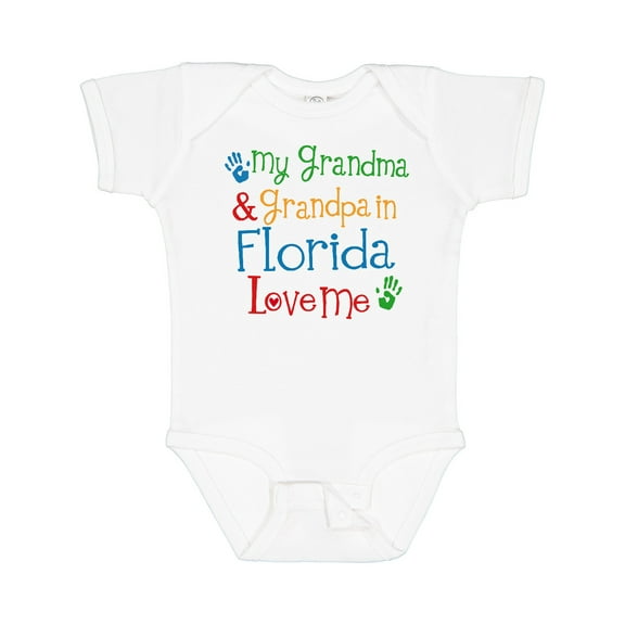 Inktastic Florida Grandma Grandpa Loves Me Boys or Girls Baby Bodysuit