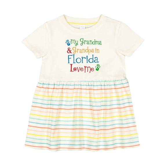 Inktastic Florida Grandma Grandpa Loves Me Girls Baby Dress