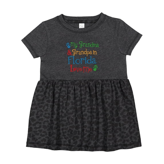 Inktastic Florida Grandma Grandpa Loves Me Girls Baby Dress