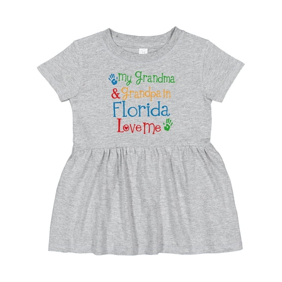 Inktastic Florida Grandma Grandpa Loves Me Girls Baby Dress