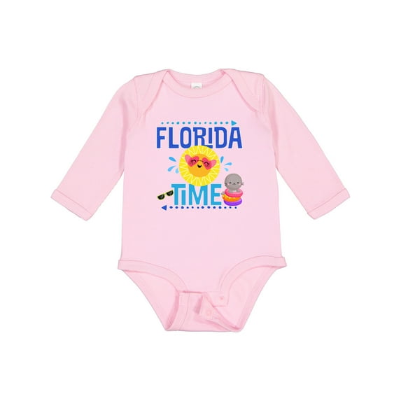 Inktastic Florida Time Summer Vacation Boys or Girls Long Sleeve Baby Bodysuit