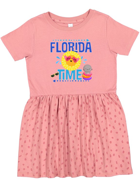Florida Time Summer Vacation Girls Toddler Dress
