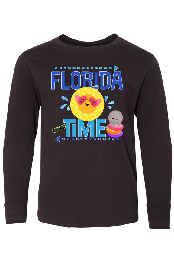 Florida Time Summer Vacation Long Sleeve Youth T-Shirt